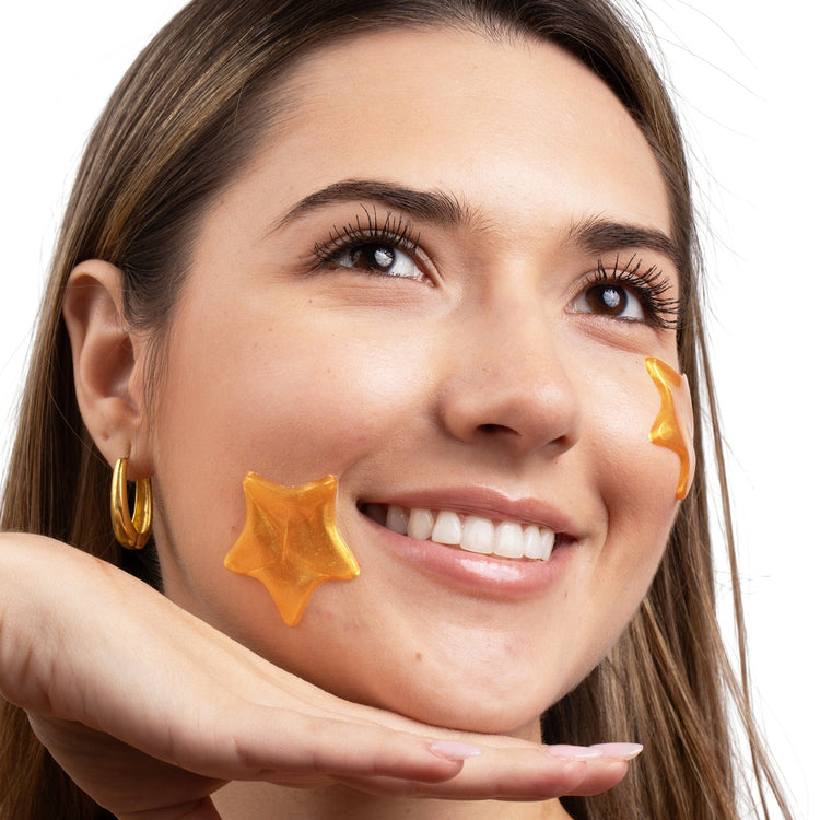 Woman with Superstar hydrogel eye patches