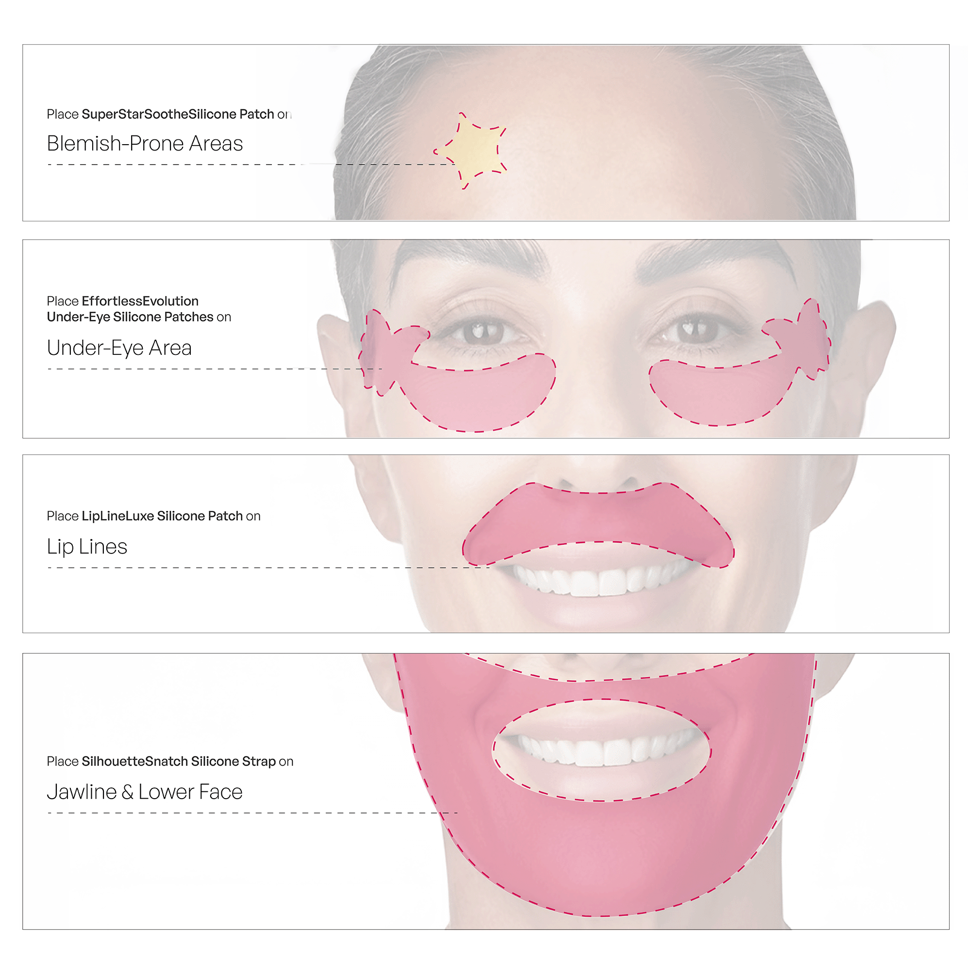 Metamorphosis Medical-grade reusable silicone skincare patches with stainless steel lymphatic roller in tin