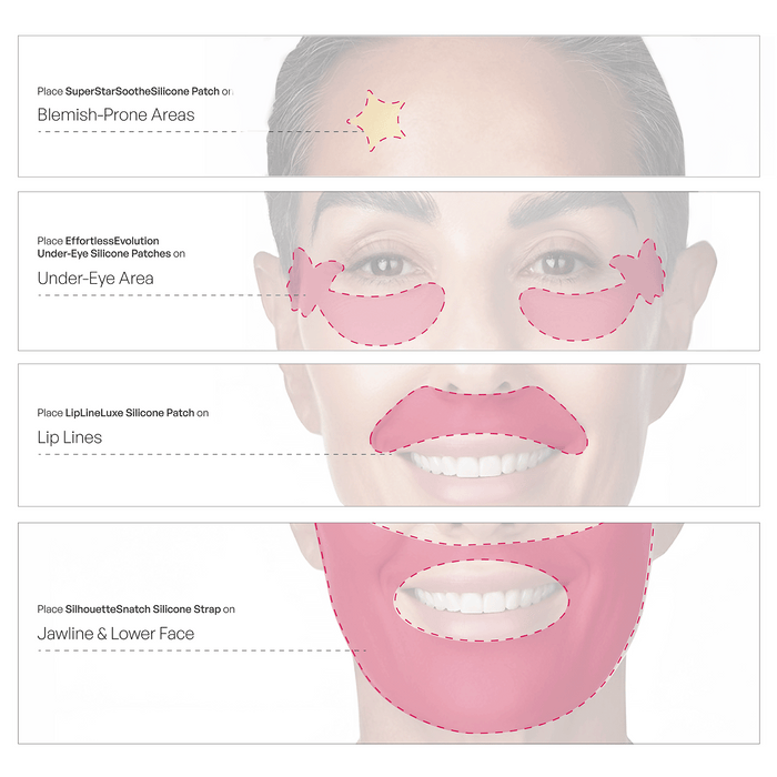 Metamorphosis Medical-grade reusable silicone skincare patches with stainless steel lymphatic roller in tin