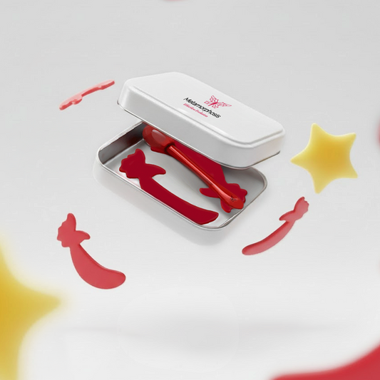 Metamorphosis Medical-grade reusable silicone skincare patches with stainless steel lymphatic roller in tin